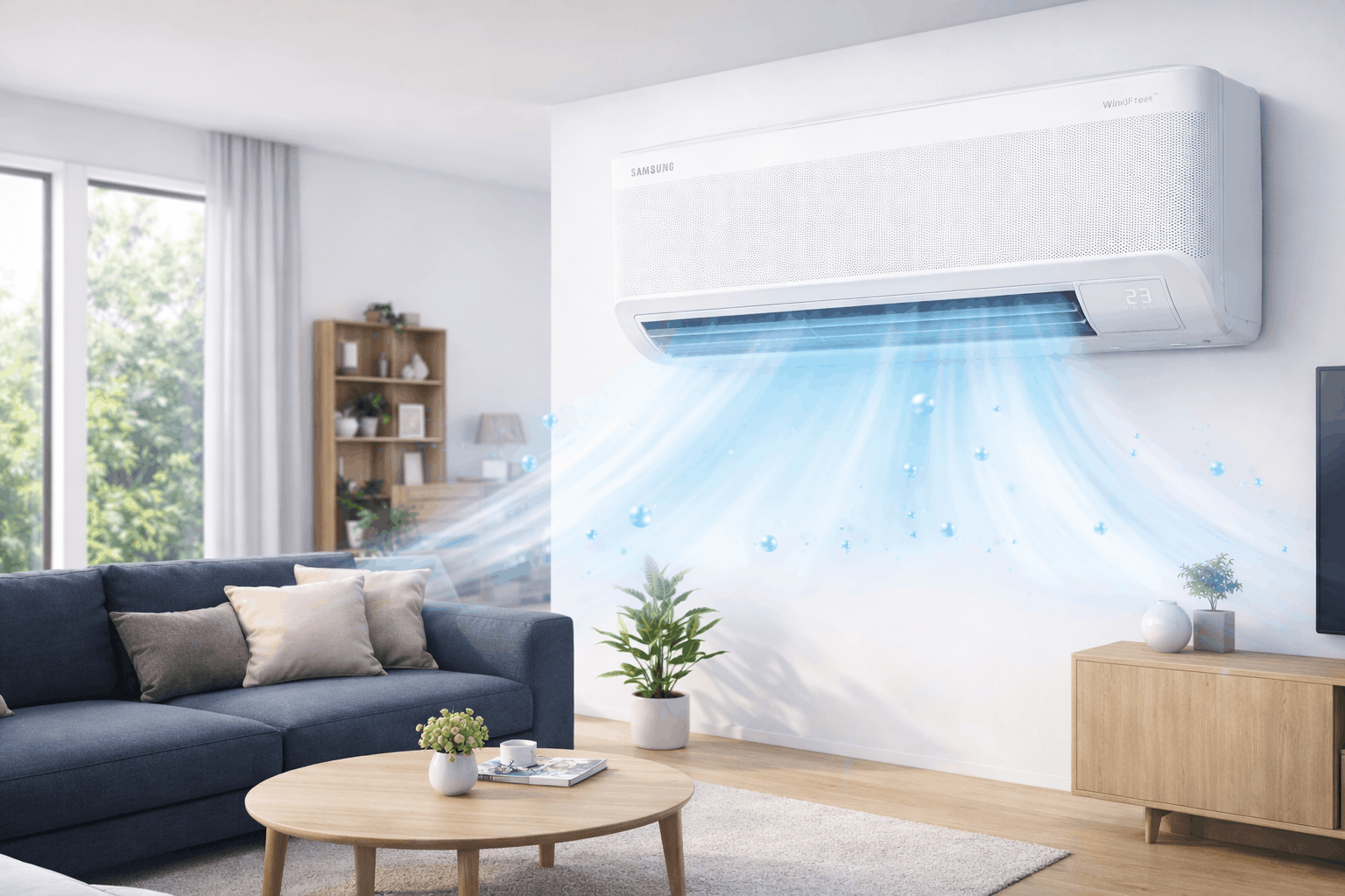 Climatiseur Samsung 12 000 BTU / INVERTER / Chaud Froid / Wi-Fi / Technologie WindFree
